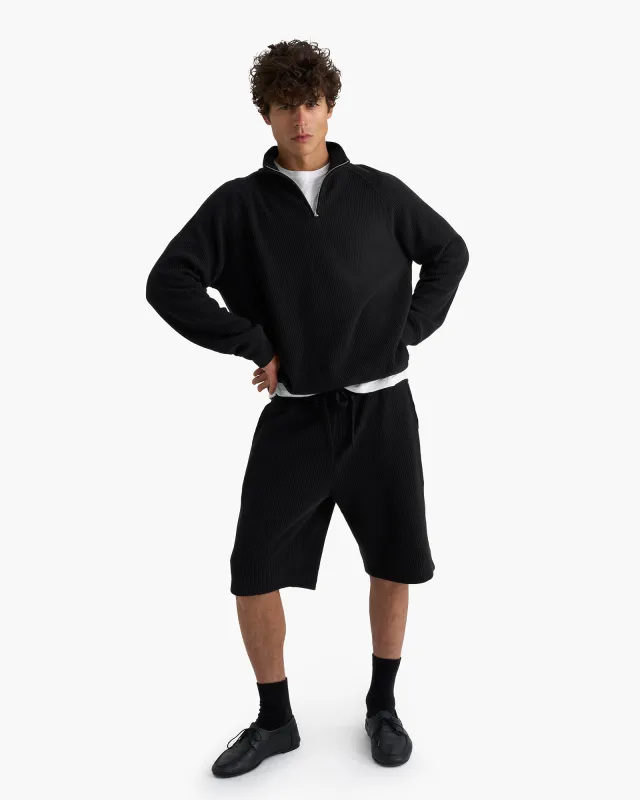 Cotton Waffle Pull On Shorts - Black sold by ATM Anthony Thomas Melillo