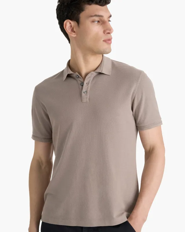 Pima Cotton Pique Polo - Faded Mocha sold by ATM Anthony Thomas Melillo