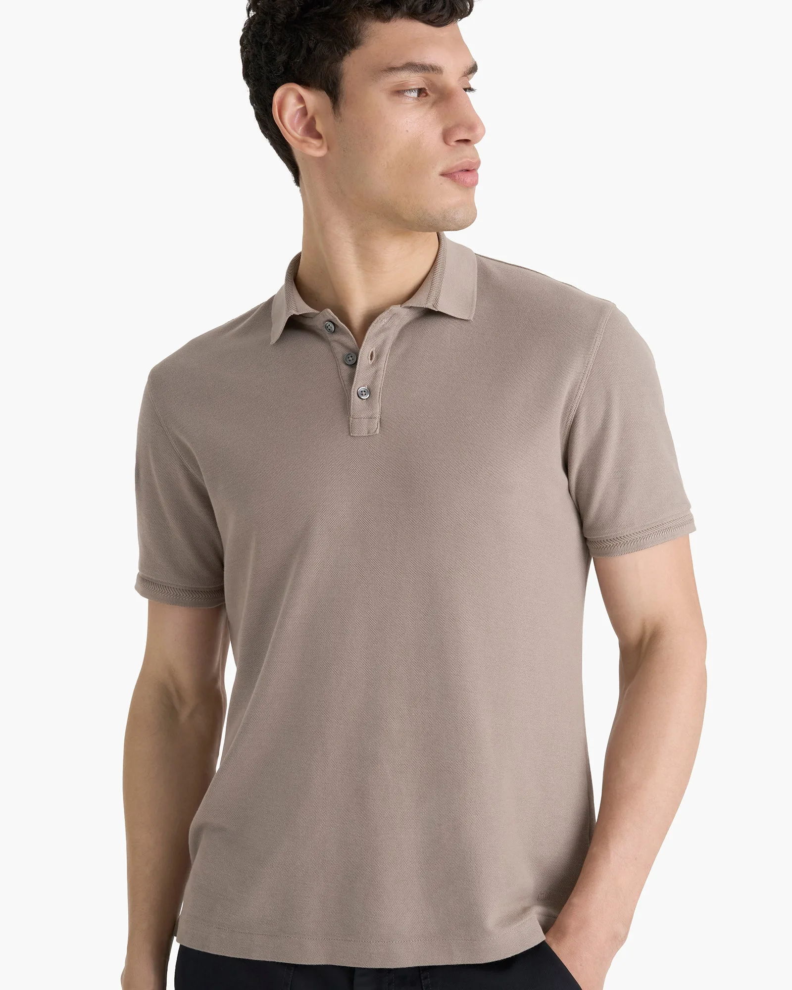 Pima Cotton Pique Polo - Faded Mocha sold by ATM