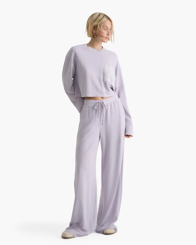 Mixed Media Pima Cotton Pique Lounge Pant - Faded Lavender sold by ATM Anthony Thomas Melillo