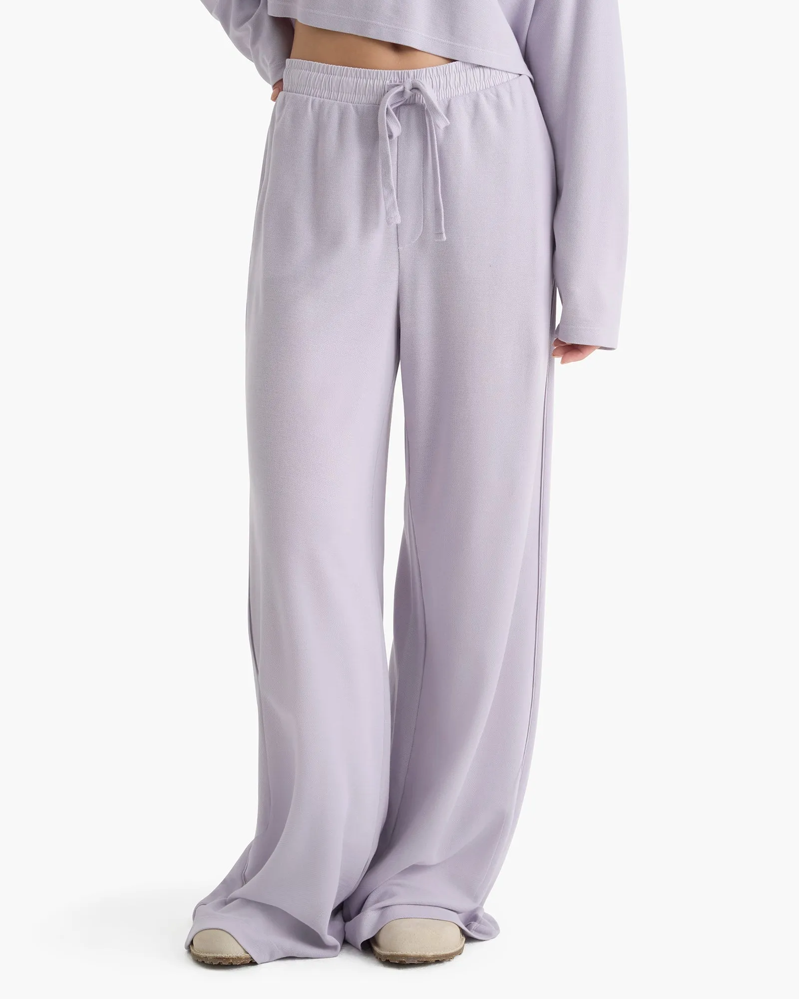 Mixed Media Pima Cotton Pique Lounge Pant - Faded Lavender sold by ATM product image thumbnail 2