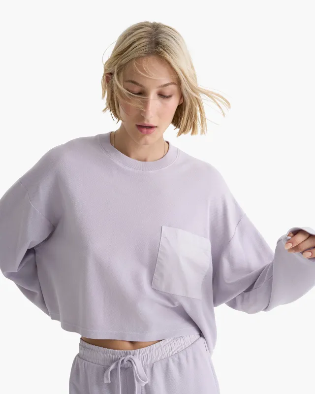 Mixed Media Pima Cotton Pique Pocket Tee - Faded Lavender sold by ATM Anthony Thomas Melillo