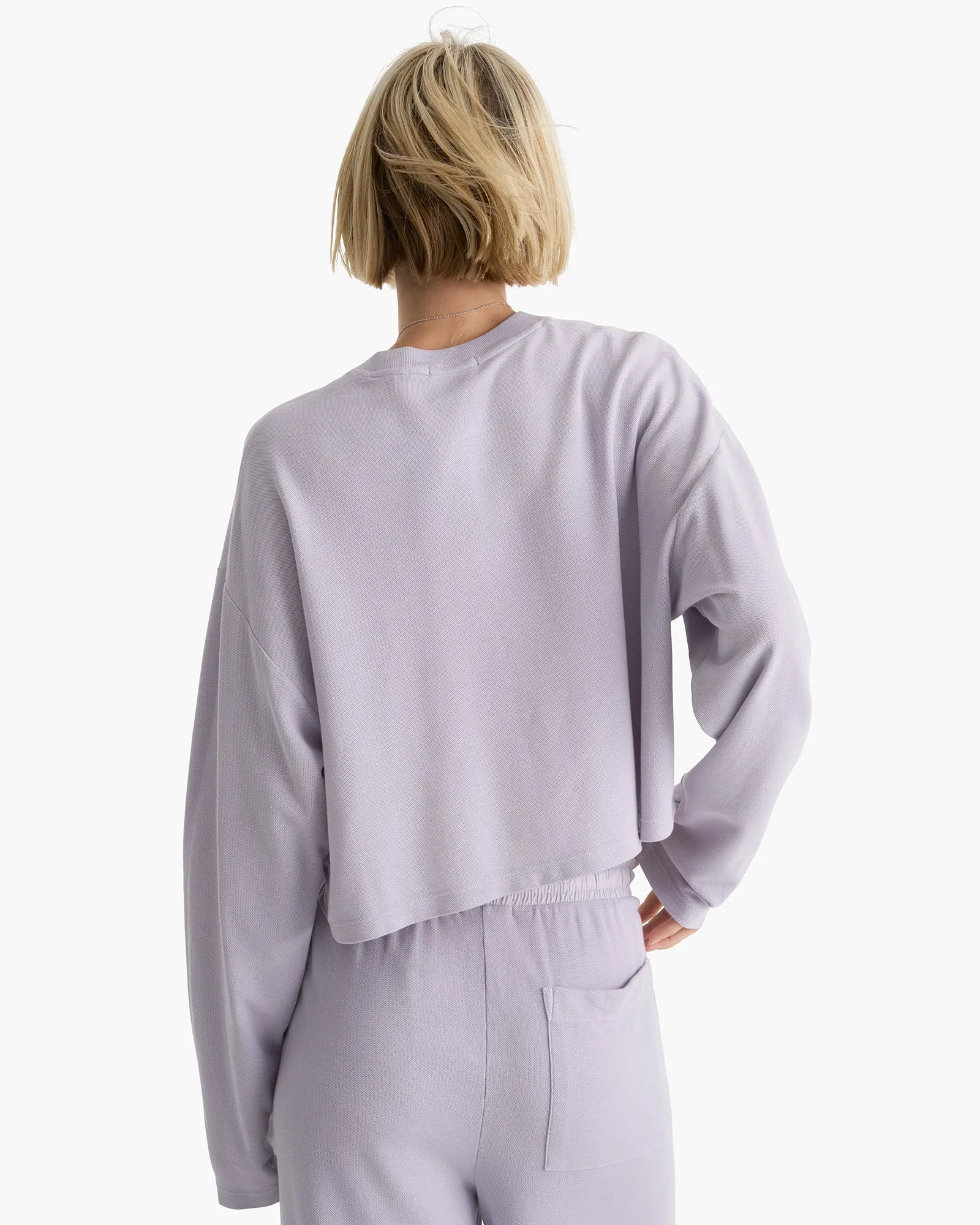 Mixed Media Pima Cotton Pique Pocket Tee - Faded Lavender sold by ATM Anthony Thomas Melillo product image thumbnail 4