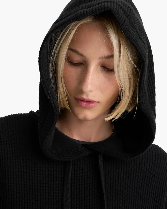 Cotton Waffle Pullover Hoodie - Black sold by ATM product image thumbnail 3