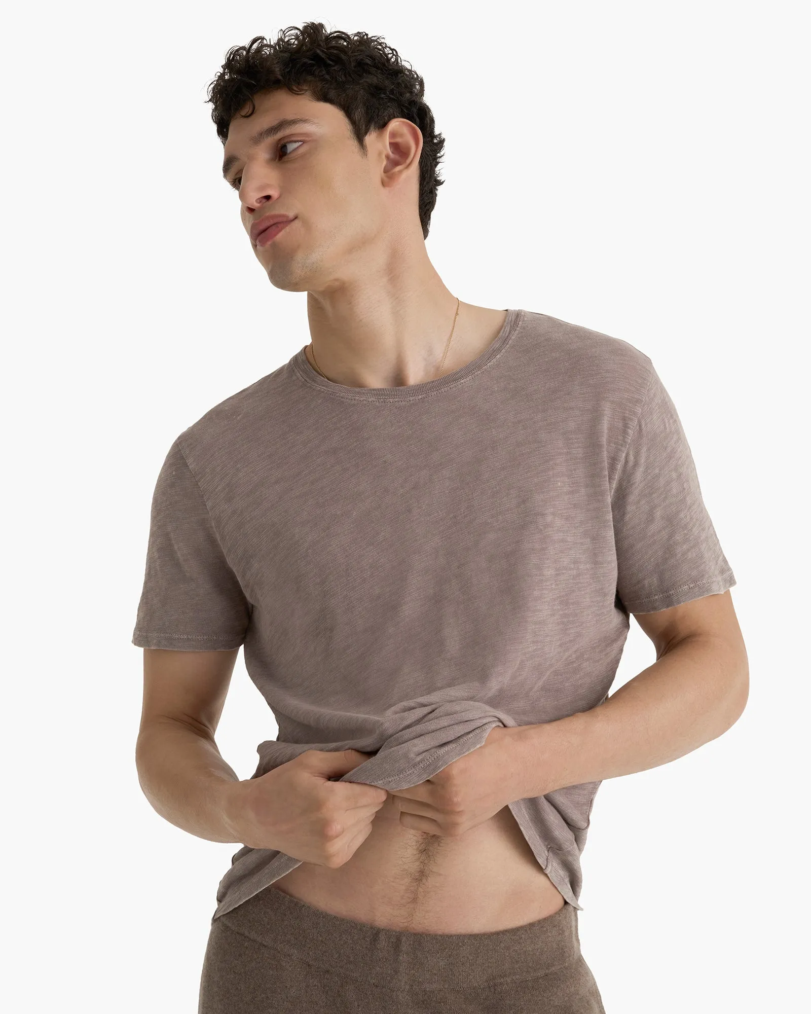 Slub Jersey Chroma Wash Short Sleeve Crew Neck Tee - Faded Mocha sold by ATM product image thumbnail 2