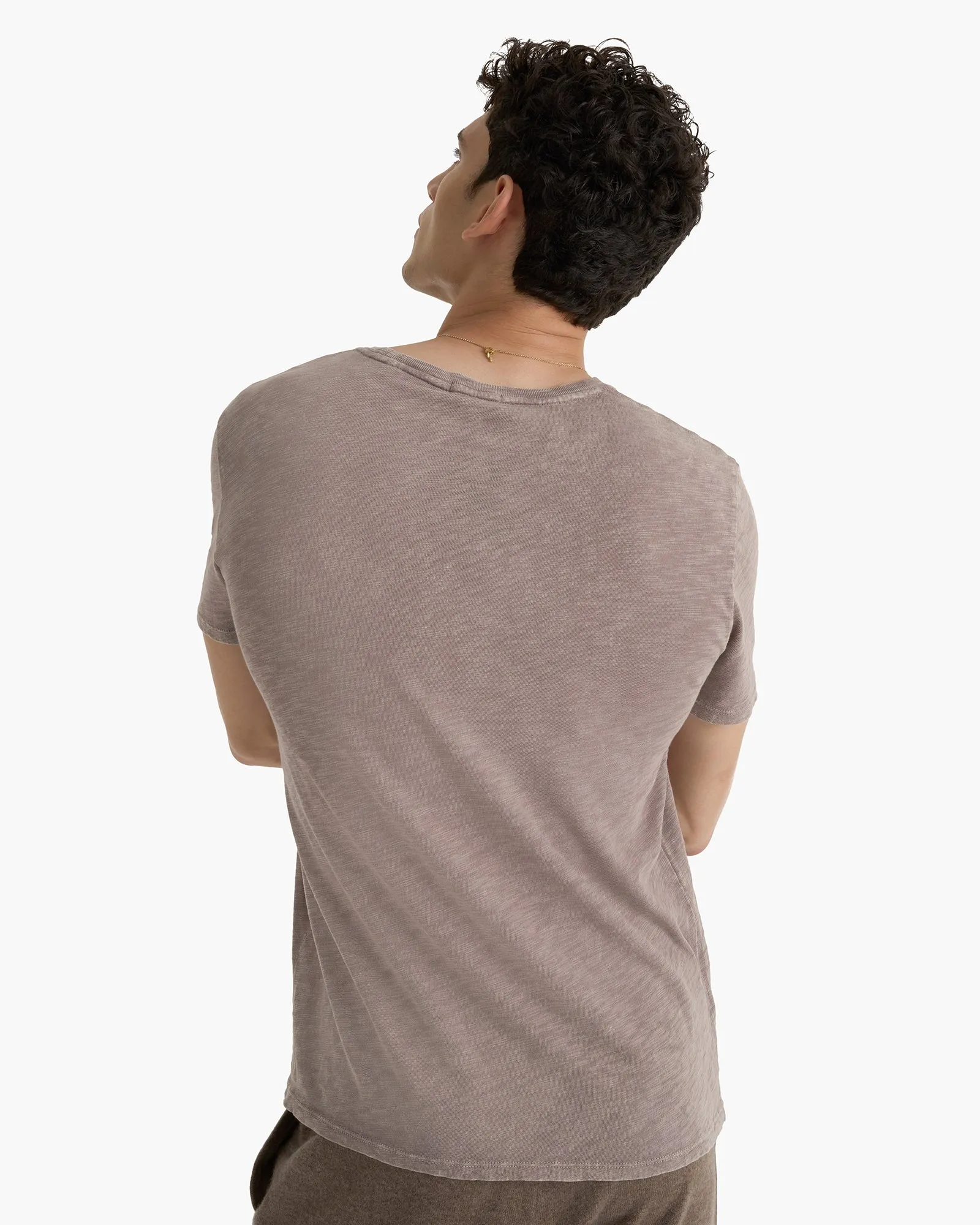 Slub Jersey Chroma Wash Short Sleeve Crew Neck Tee - Faded Mocha sold by ATM product image thumbnail 3