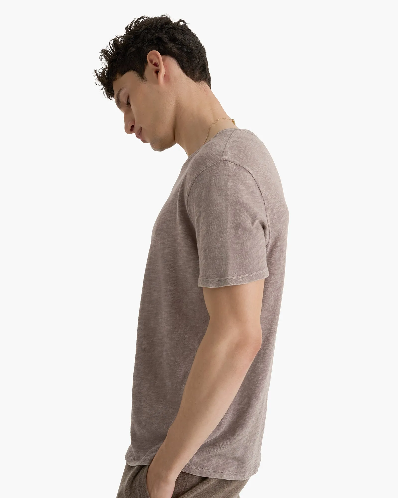 Slub Jersey Chroma Wash Short Sleeve Crew Neck Tee - Faded Mocha sold by ATM product image thumbnail 4