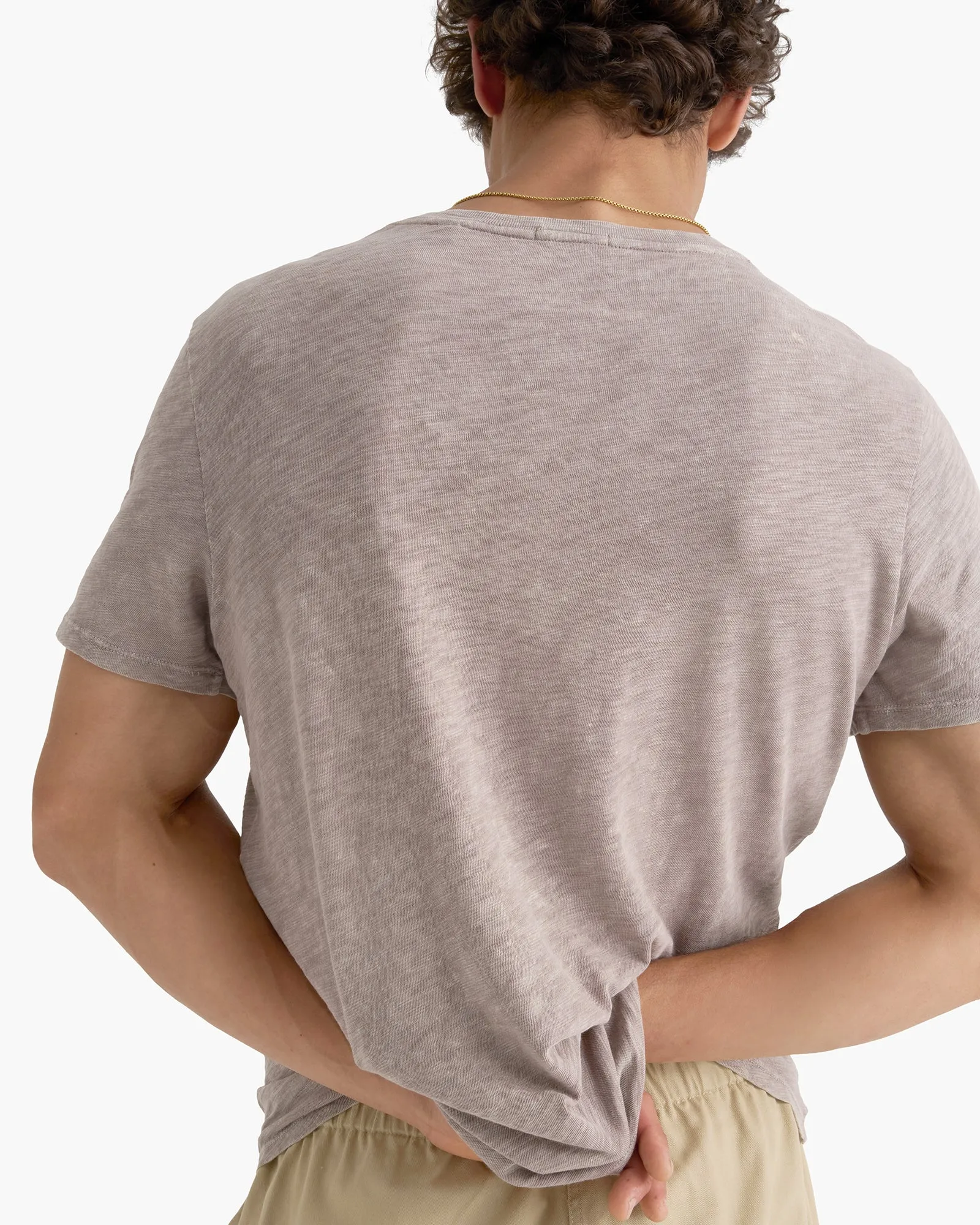 Slub Jersey Chroma Wash V-Neck Tee - Faded Mocha sold by ATM product image thumbnail 4