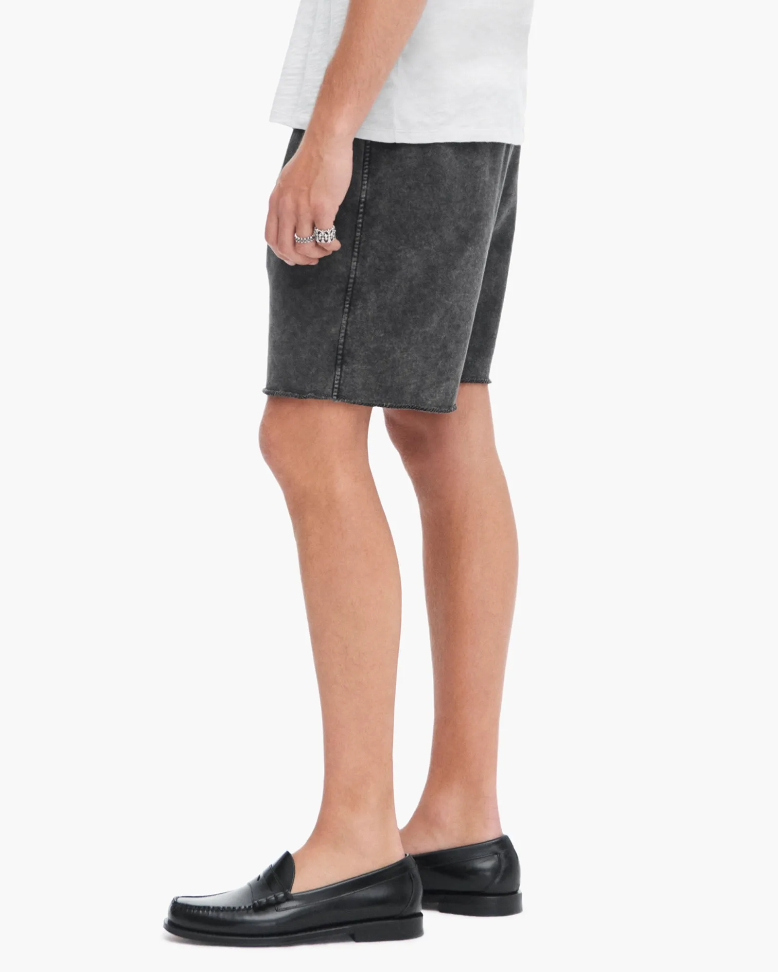 French Terry with Pigment Wash Cut Off Shorts - Black sold by ATM product image thumbnail 3