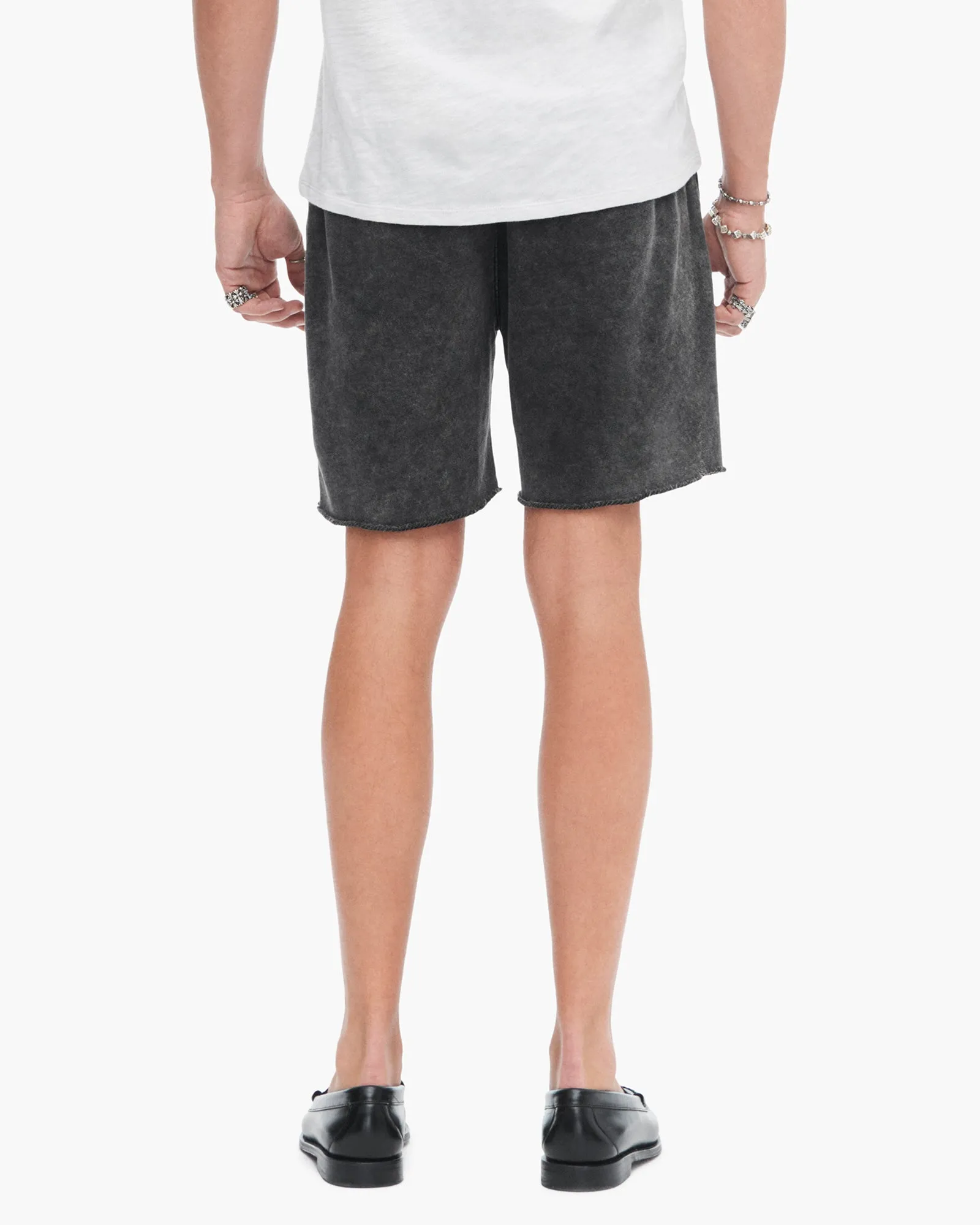 French Terry with Pigment Wash Cut Off Shorts - Black sold by ATM product image thumbnail 4