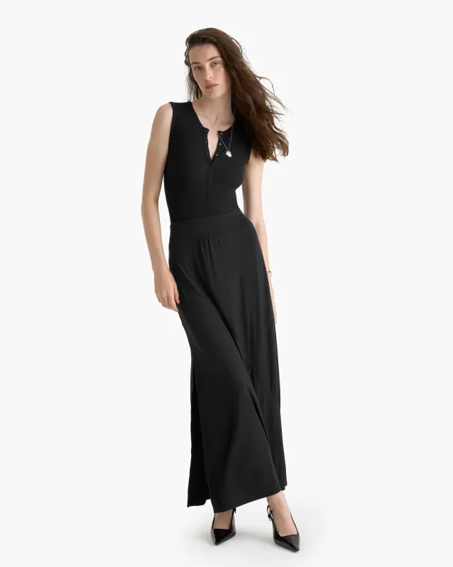 Viscose Blend Jersey Seamed Maxi Skirt - Black sold by ATM Anthony Thomas Melillo