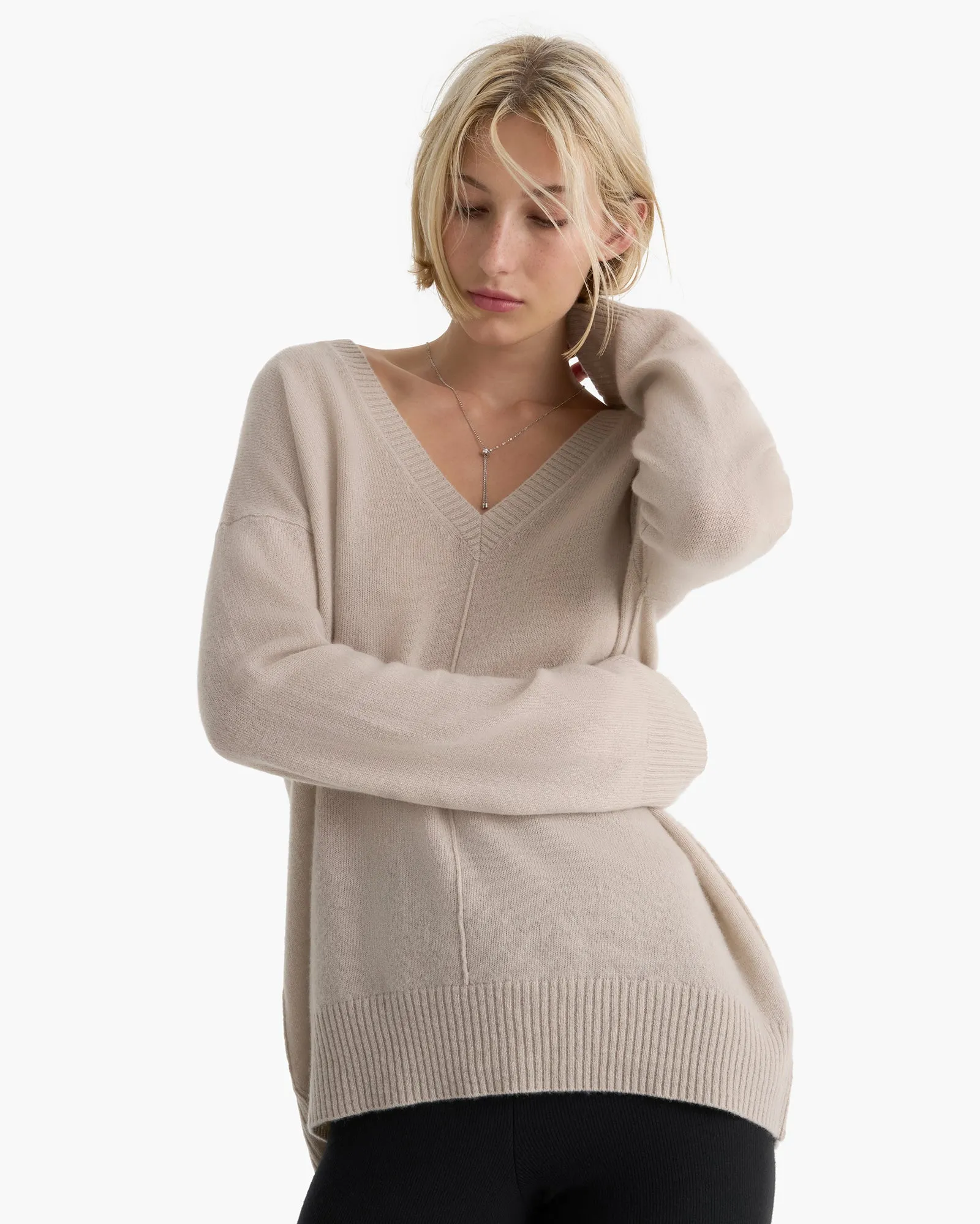 Cashmere V-Neck Sweater - French Oak sold by ATM product image thumbnail 3