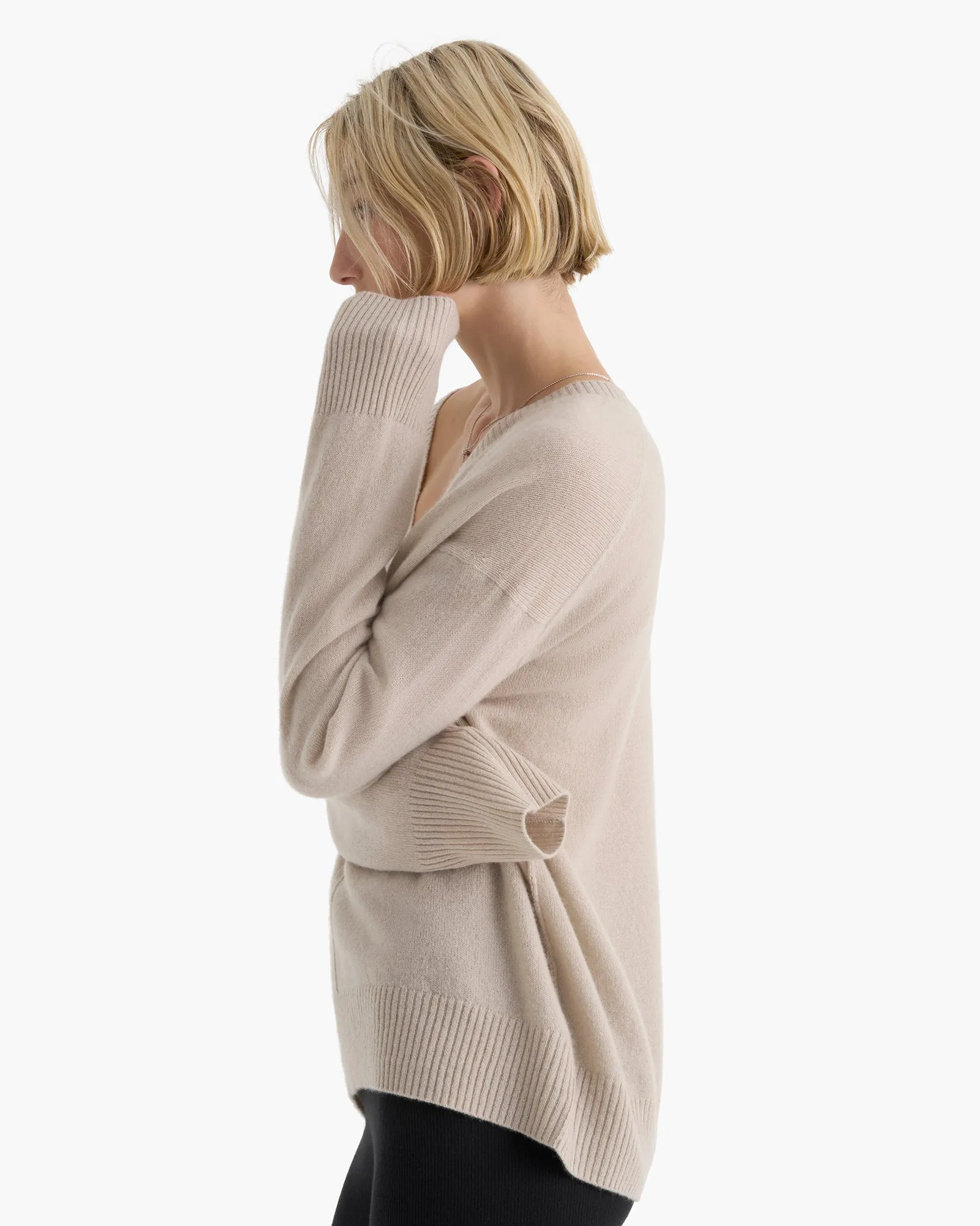 Cashmere V-Neck Sweater - French Oak sold by ATM product image thumbnail 4