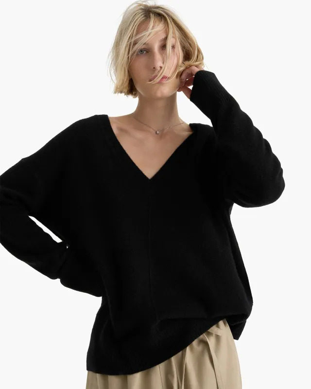 Cashmere V-Neck Sweater - Black sold by ATM