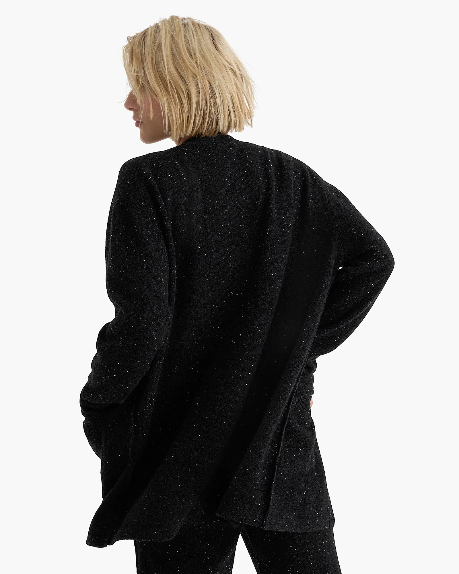 Donegal Cashmere Grandpa Cardigan - Black sold by ATM product image thumbnail 4