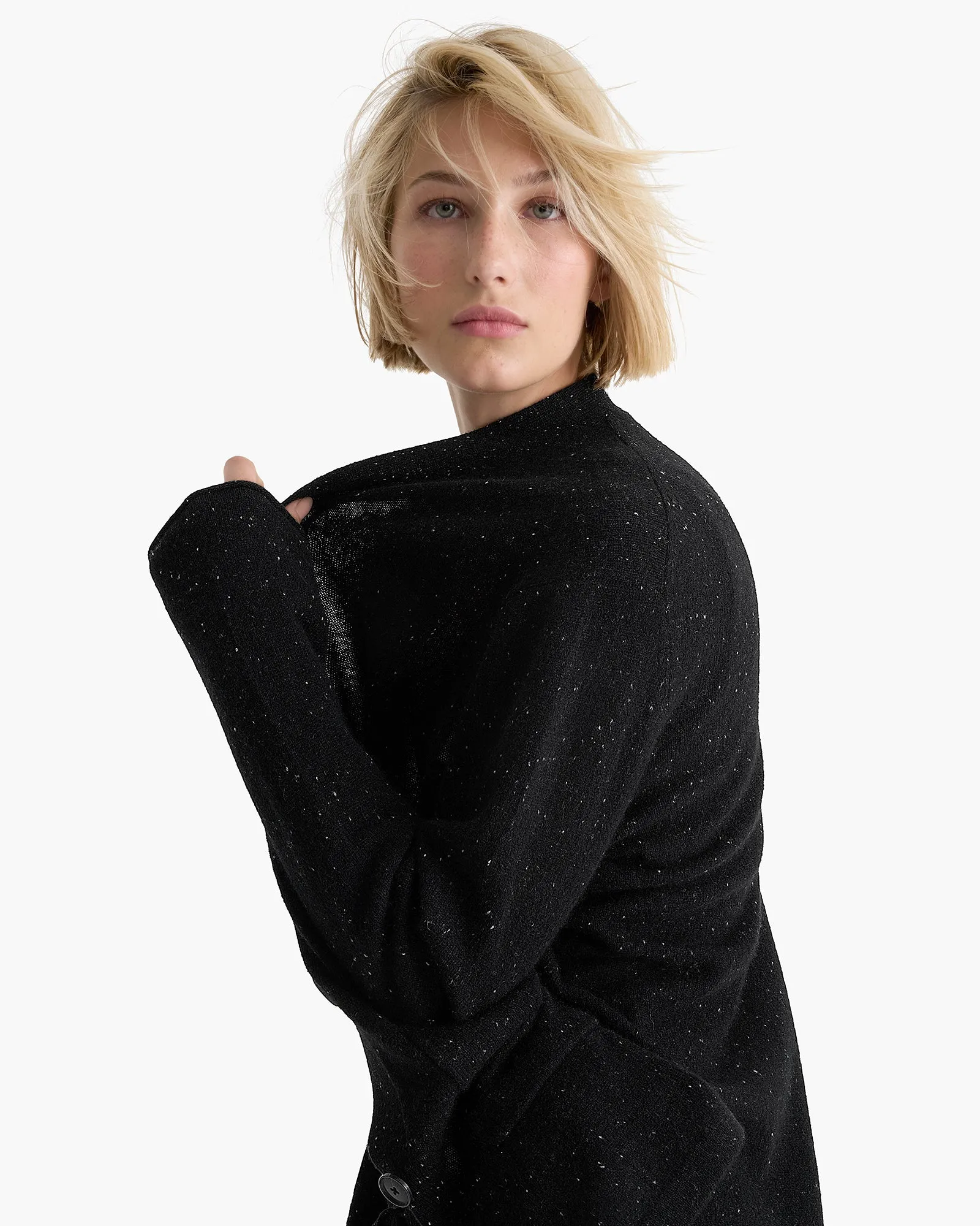 Donegal Cashmere Grandpa Cardigan - Black sold by ATM product image thumbnail 3