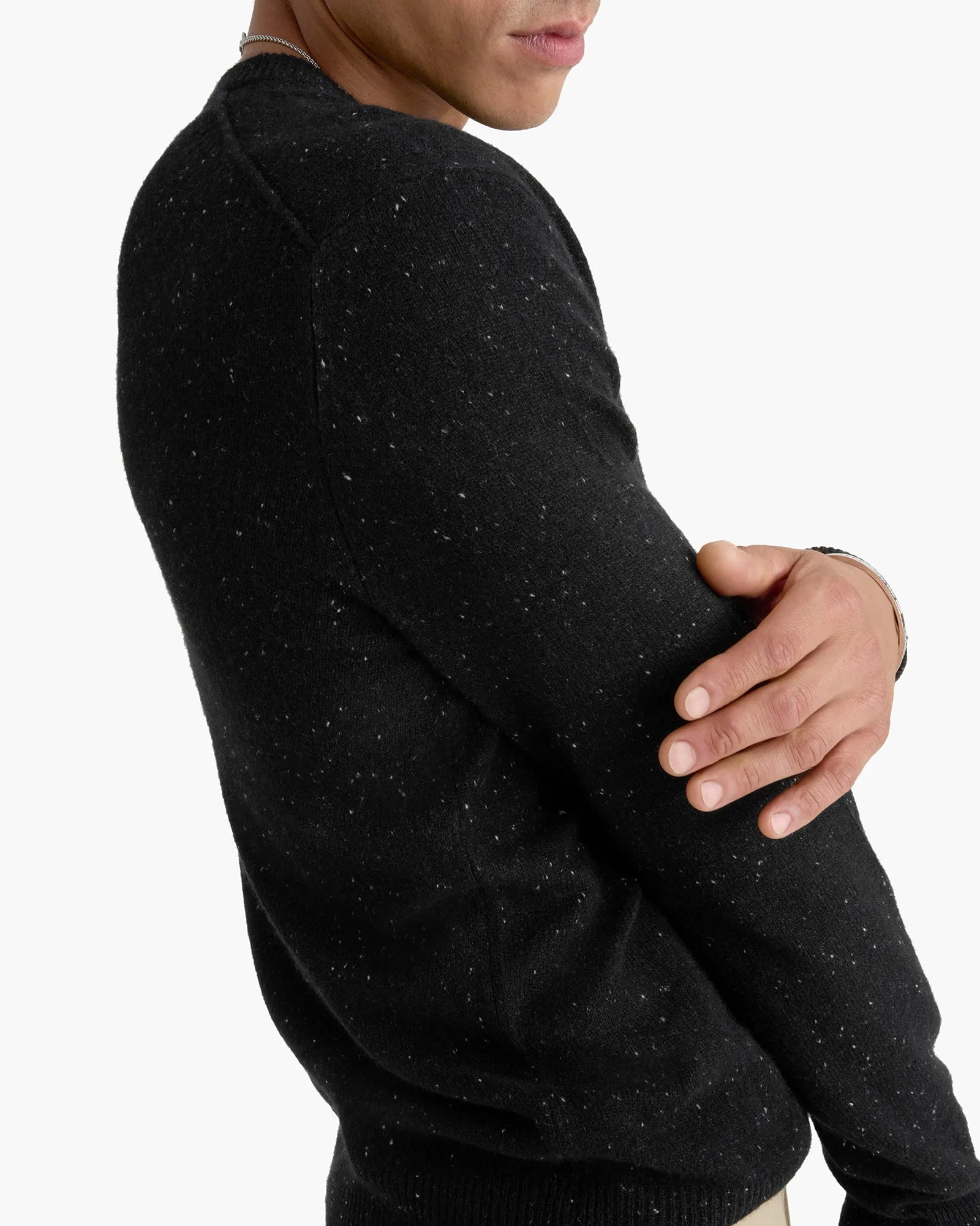 Donegal Cashmere Seamed Crew Neck Sweater - Black sold by ATM Anthony Thomas Melillo product image thumbnail 3