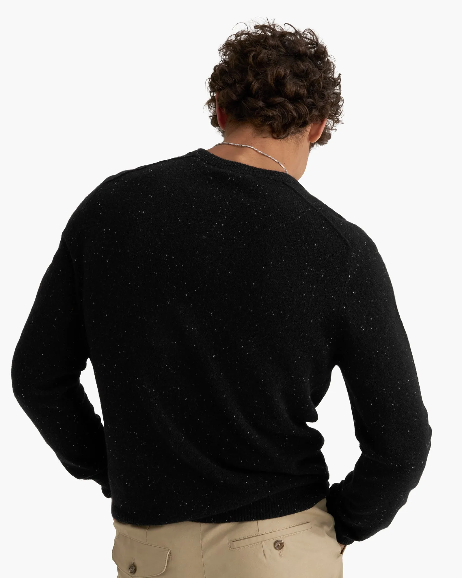 Donegal Cashmere Seamed Crew Neck Sweater - Black sold by ATM Anthony Thomas Melillo product image thumbnail 4