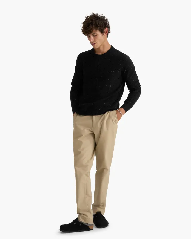 Donegal Cashmere Seamed Crew Neck Sweater - Black sold by ATM Anthony Thomas Melillo