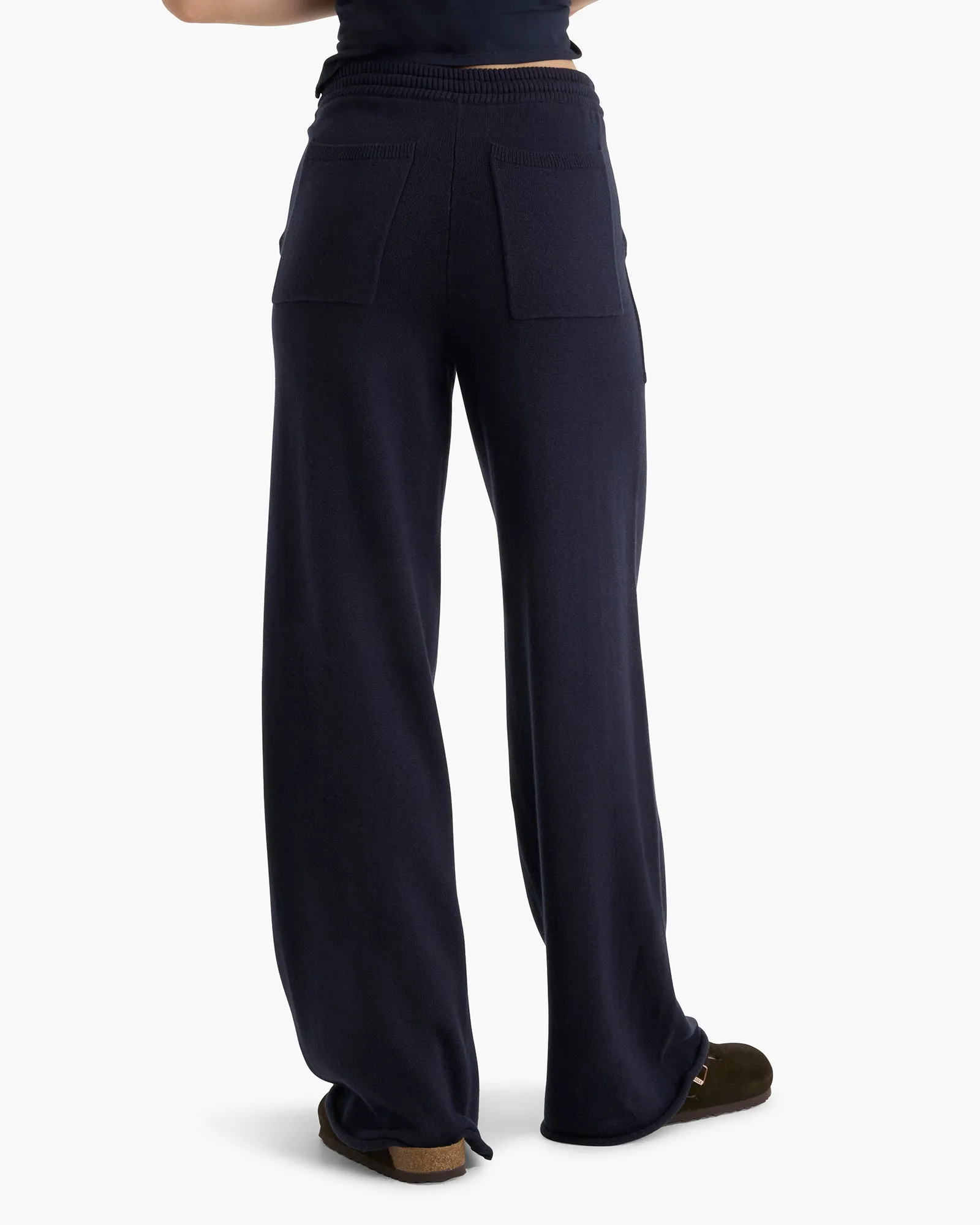 Cotton Cashmere Wide Leg Pull-On Pant - Midnight sold by ATM product image thumbnail 4