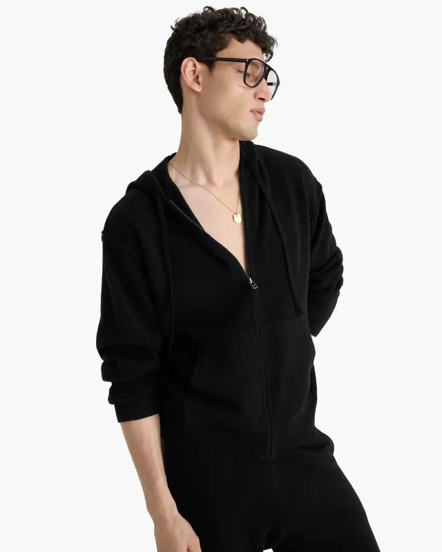 Cashmere Zip-Up Hoodie - Black sold by ATM Anthony Thomas Melillo