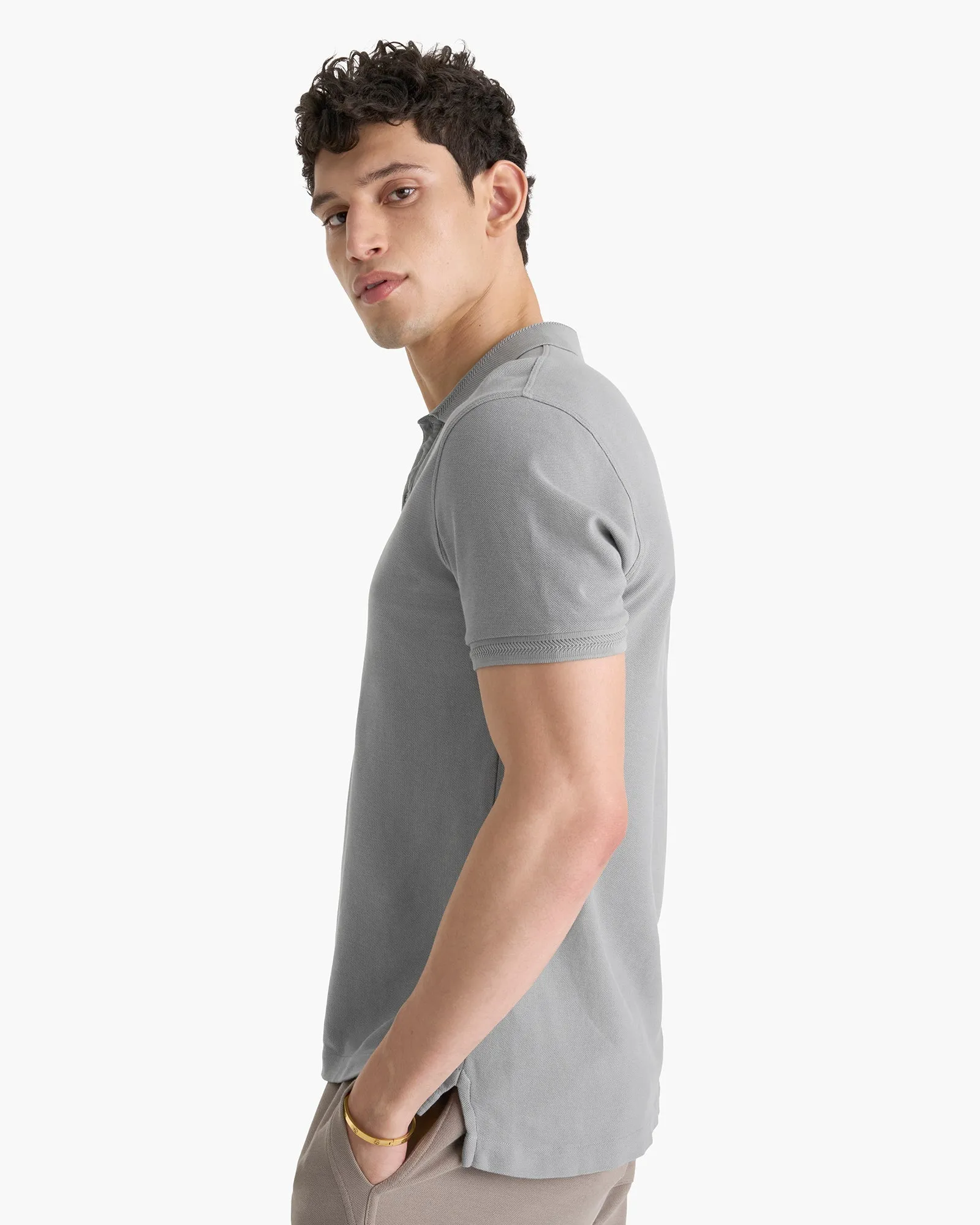 Pima Cotton Pique Polo - Pewter sold by ATM product image thumbnail 4