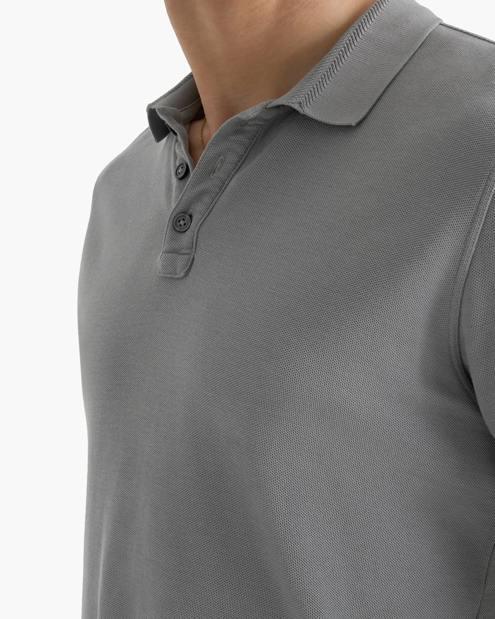 Pima Cotton Pique Polo - Pewter sold by ATM product image thumbnail 3