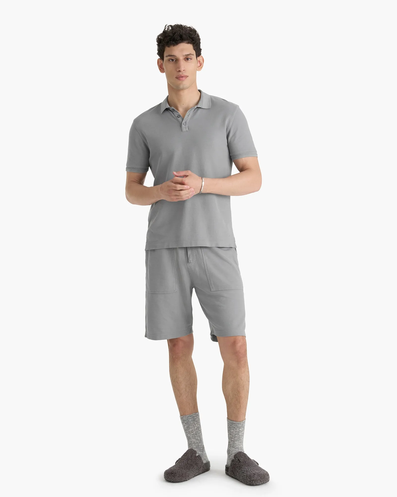 Pima Cotton Pique Polo - Pewter sold by ATM product image thumbnail 2