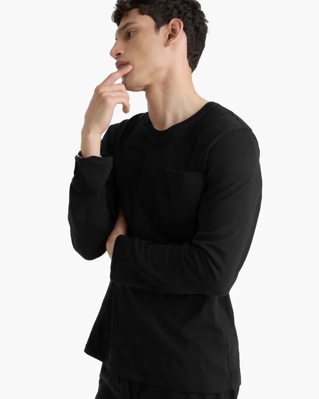 Heavyweight Jersey Long Sleeve Crew - Black sold by ATM Anthony Thomas Melillo