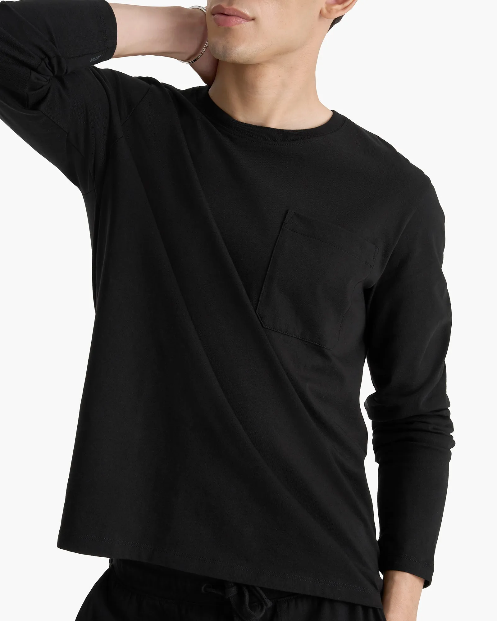 Heavyweight Jersey Long Sleeve Crew - Black sold by ATM product image thumbnail 2