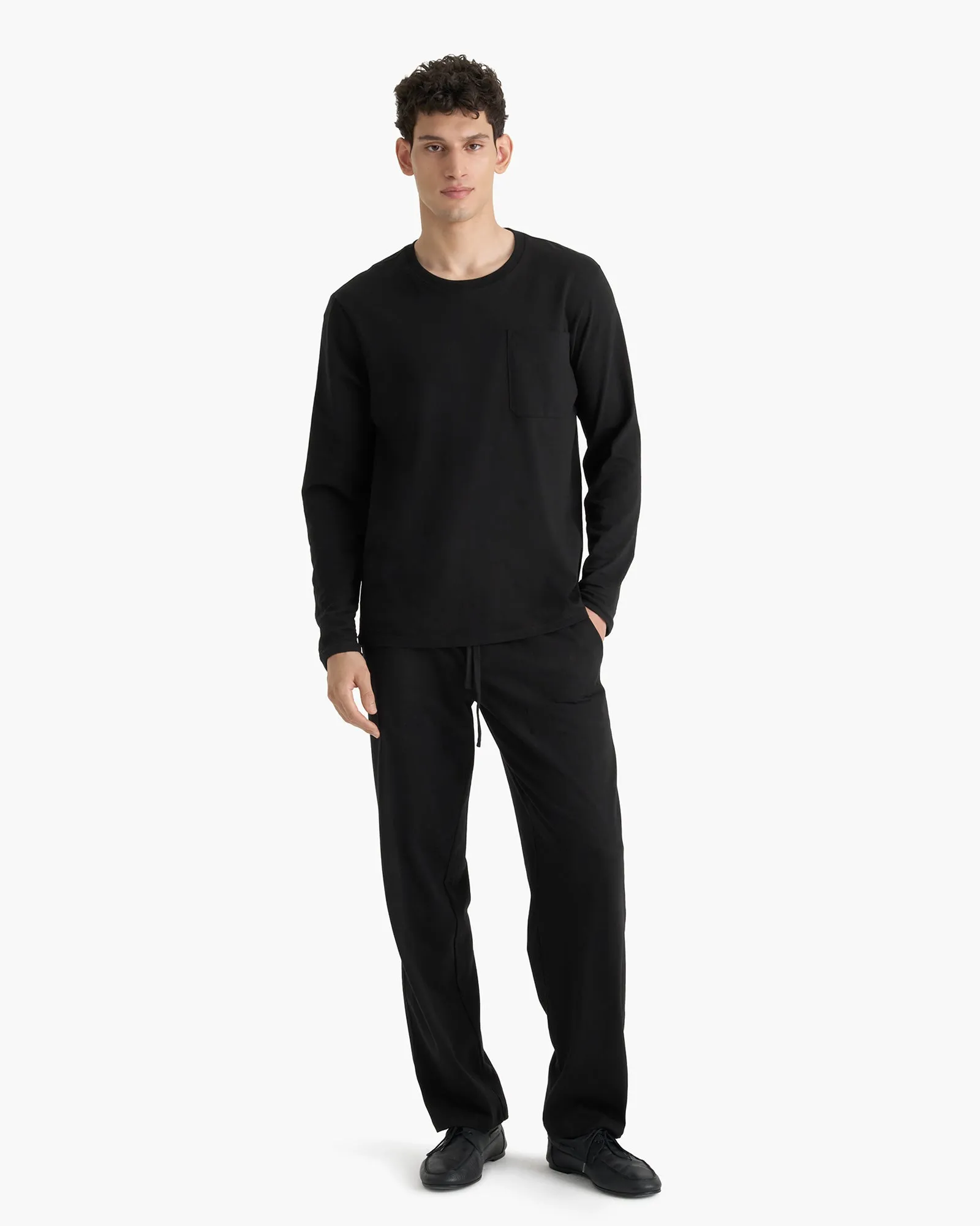 Heavyweight Jersey Long Sleeve Crew - Black sold by ATM product image thumbnail 3