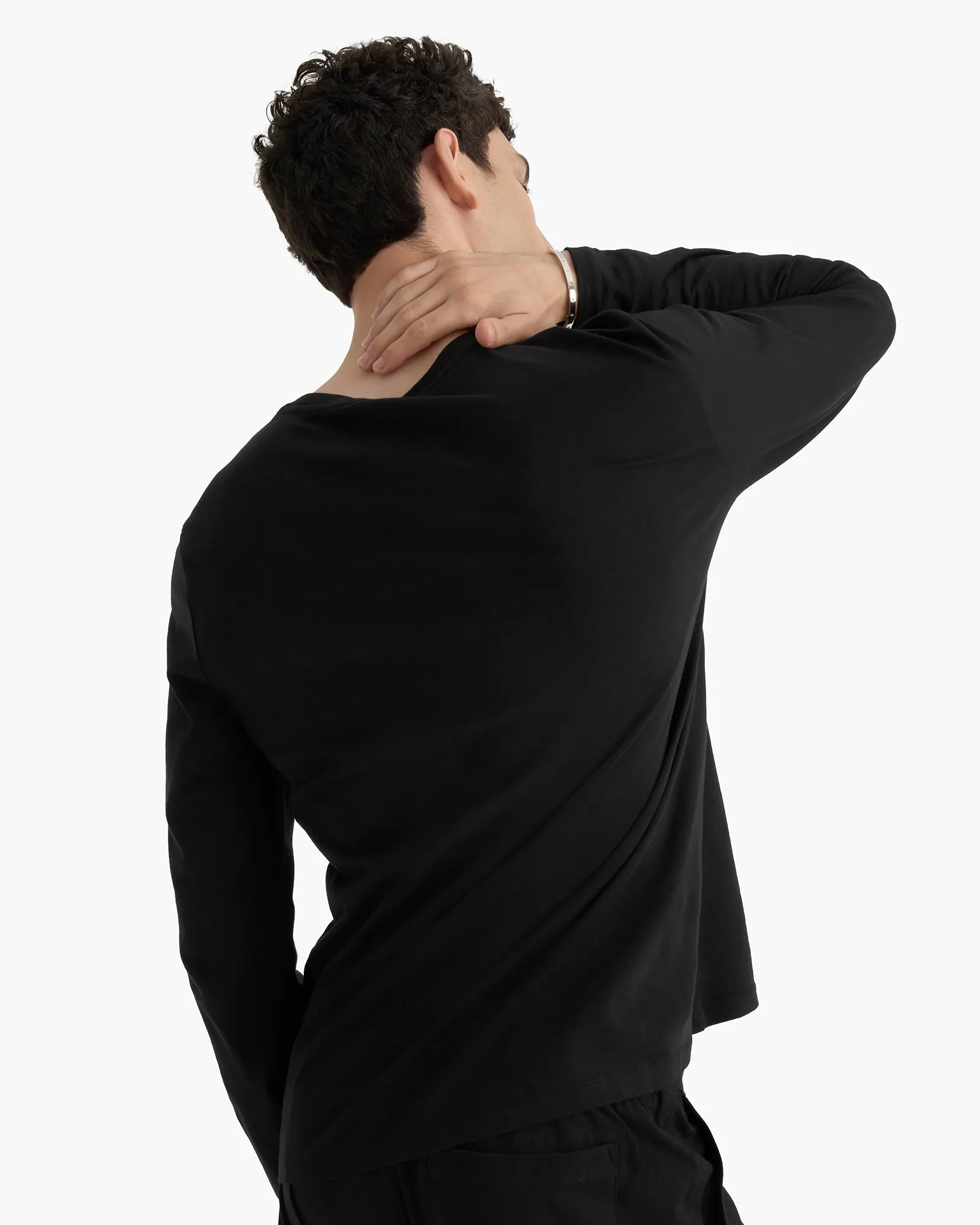 Heavyweight Jersey Long Sleeve Crew - Black sold by ATM product image thumbnail 4