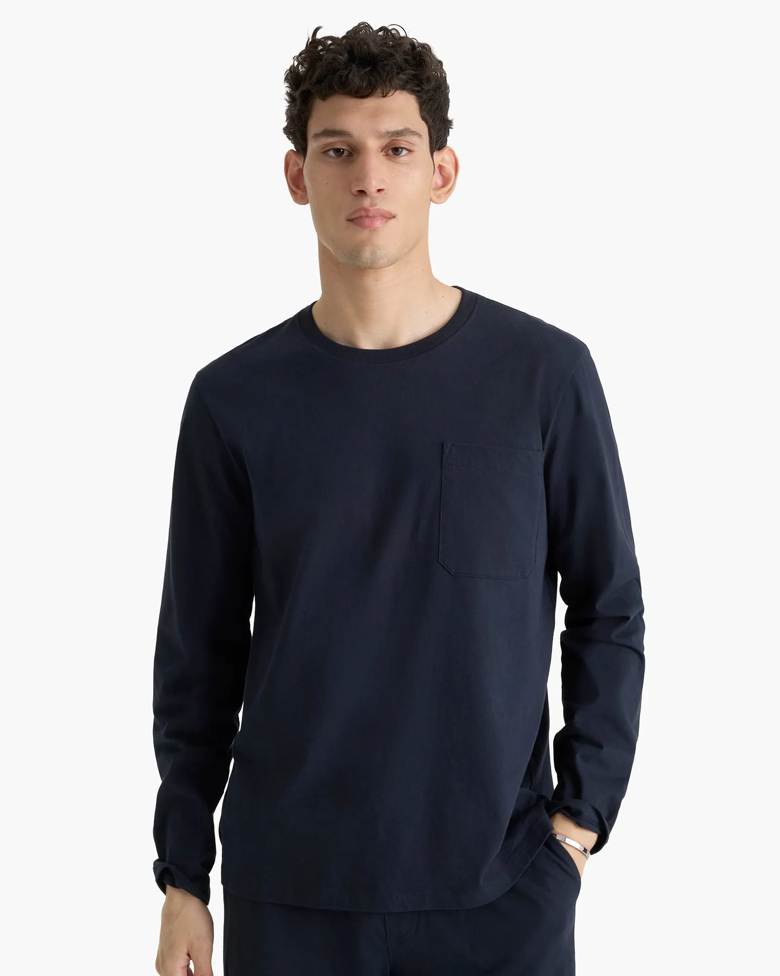 Heavyweight Jersey Long Sleeve Crew -Midnight sold by ATM