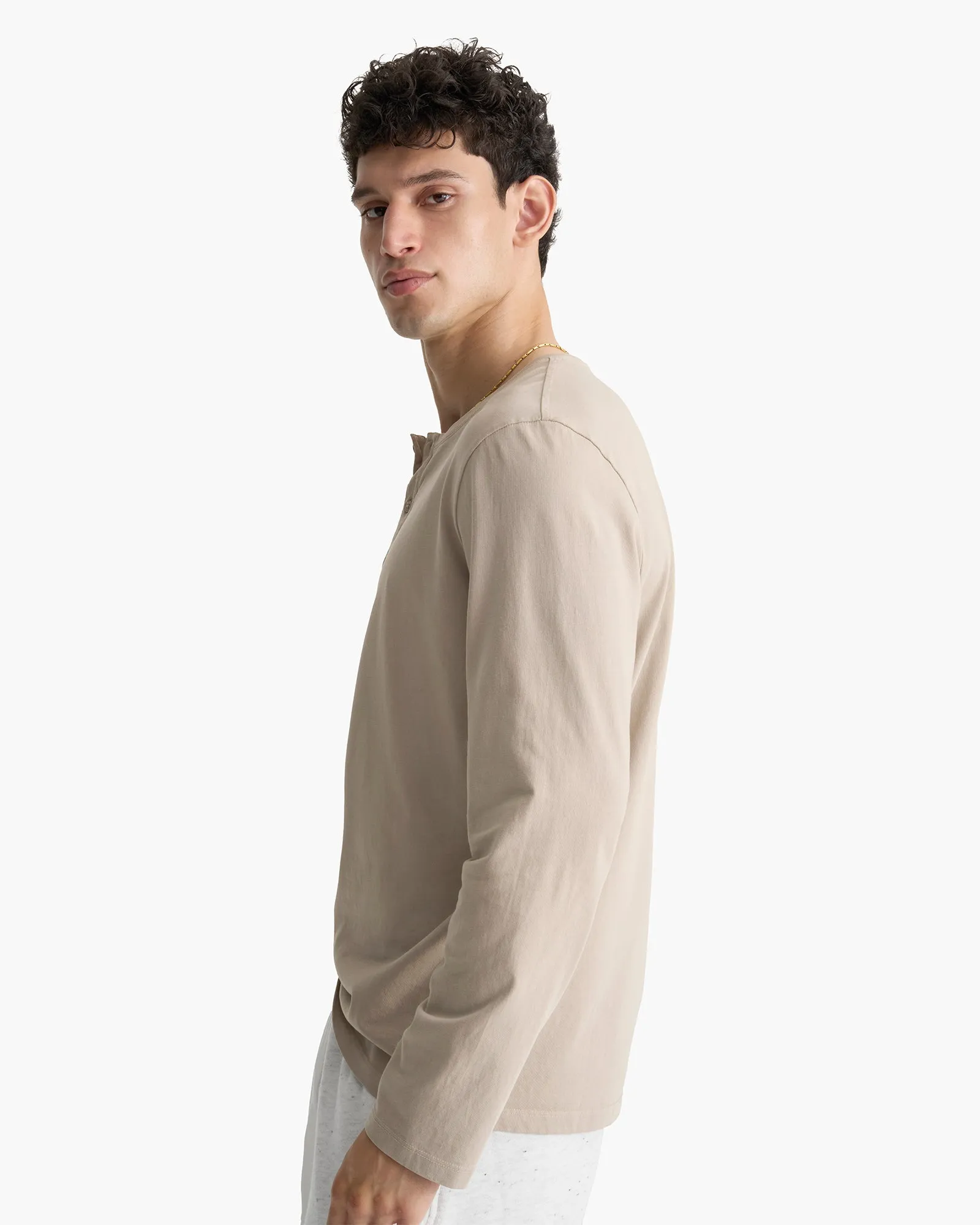 Heavyweight Jersey Long Sleeve Henley - French Oak sold by ATM product image thumbnail 4