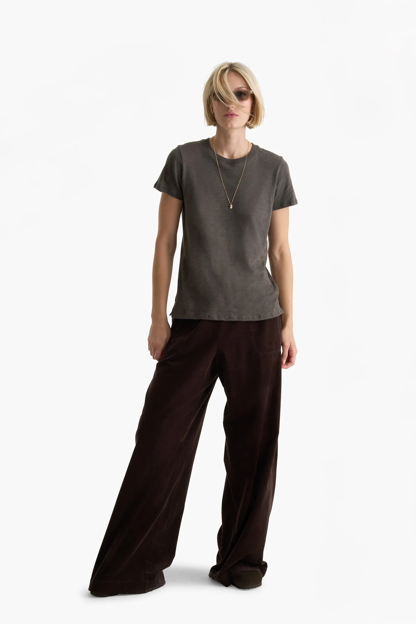 Slub Jersey Schoolboy Crew Neck Tee - Coal sold by ATM product image thumbnail 4