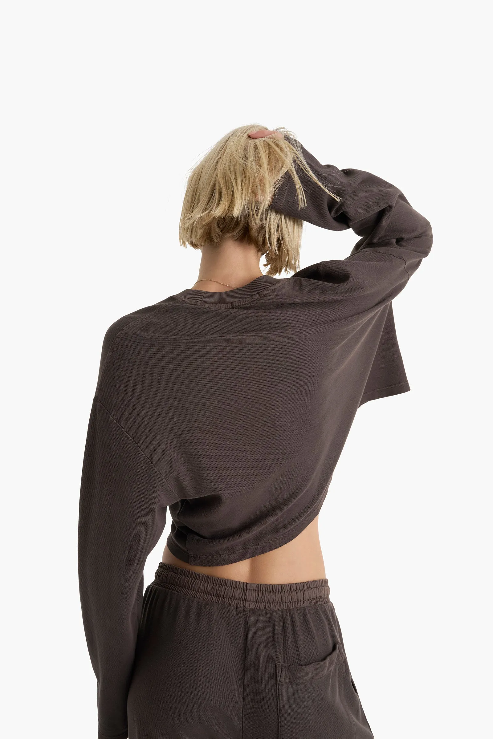 Mixed Media Pima Cotton Pique Pocket Tee - Dark Chocolate sold by ATM product image thumbnail 4