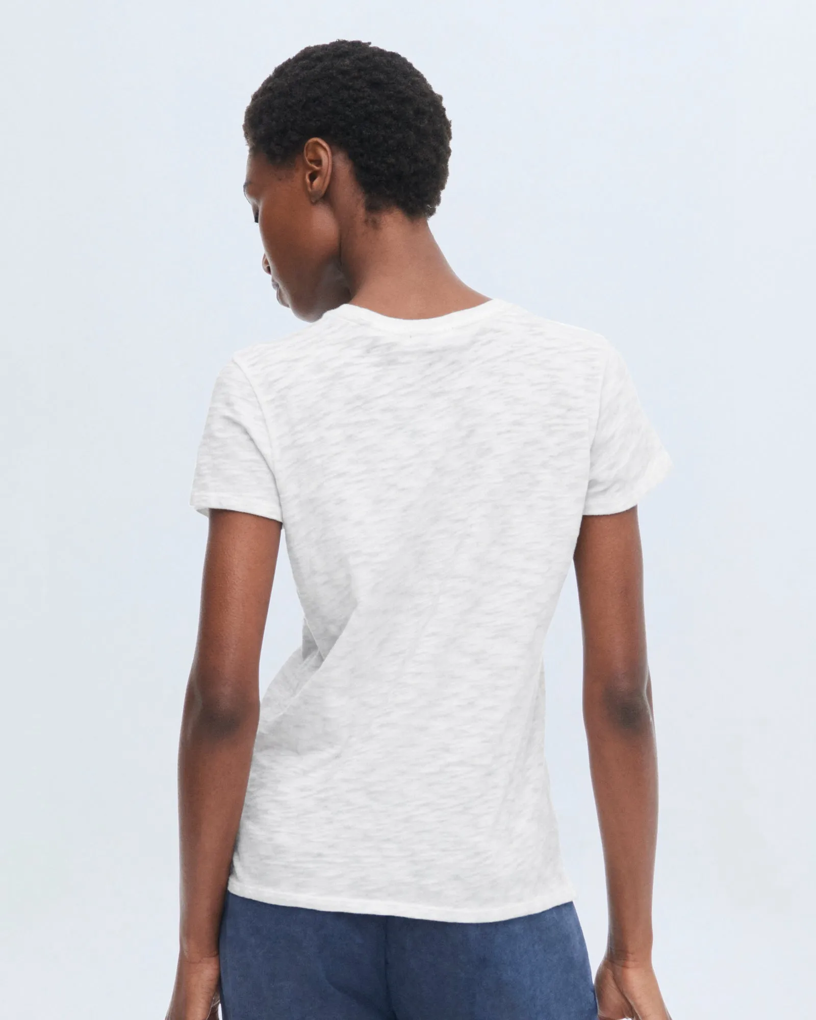 Slub Jersey Schoolboy Crew Neck Tee - White sold by ATM product image thumbnail 3