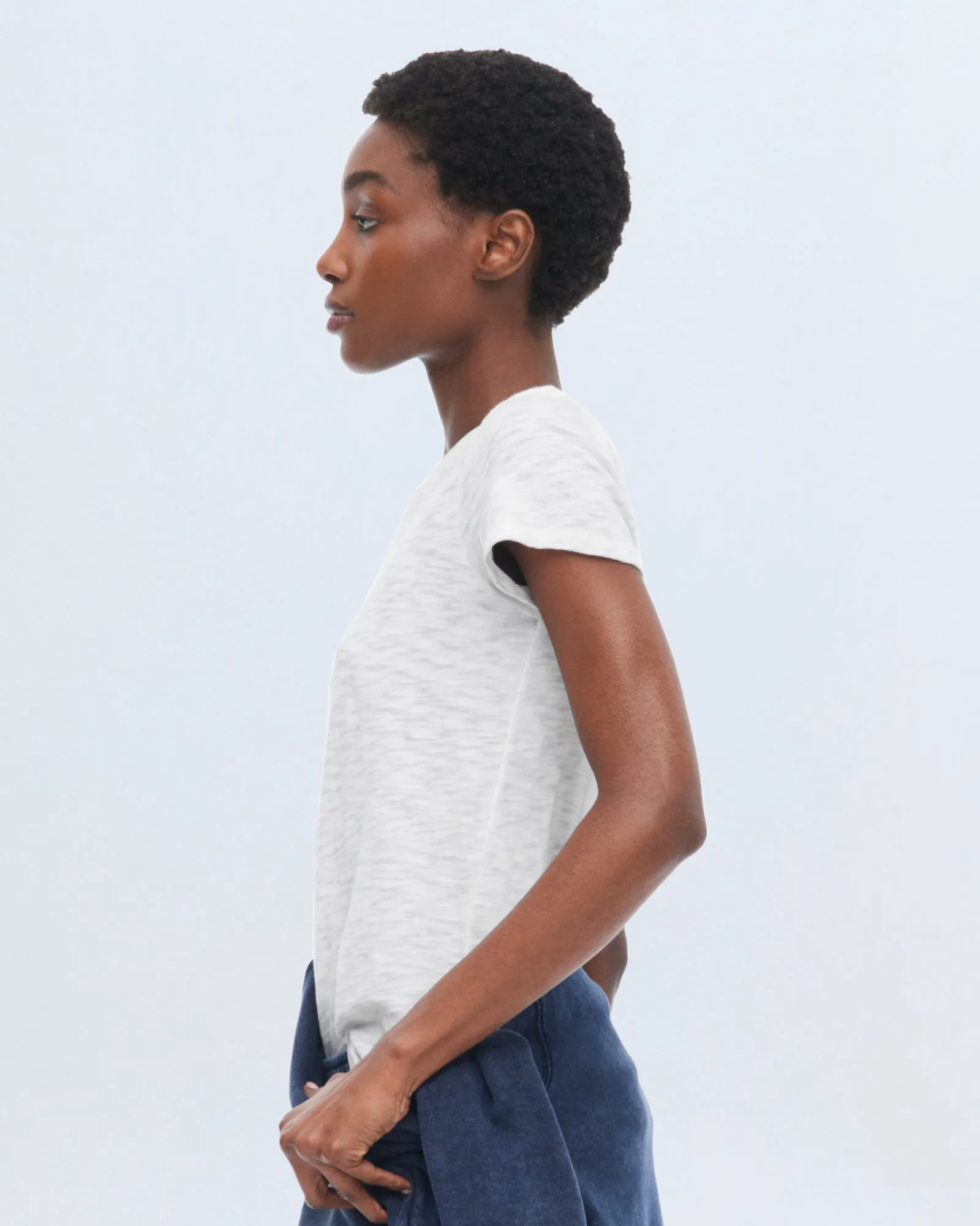 Slub Jersey Schoolboy Crew Neck Tee - White sold by ATM product image thumbnail 2