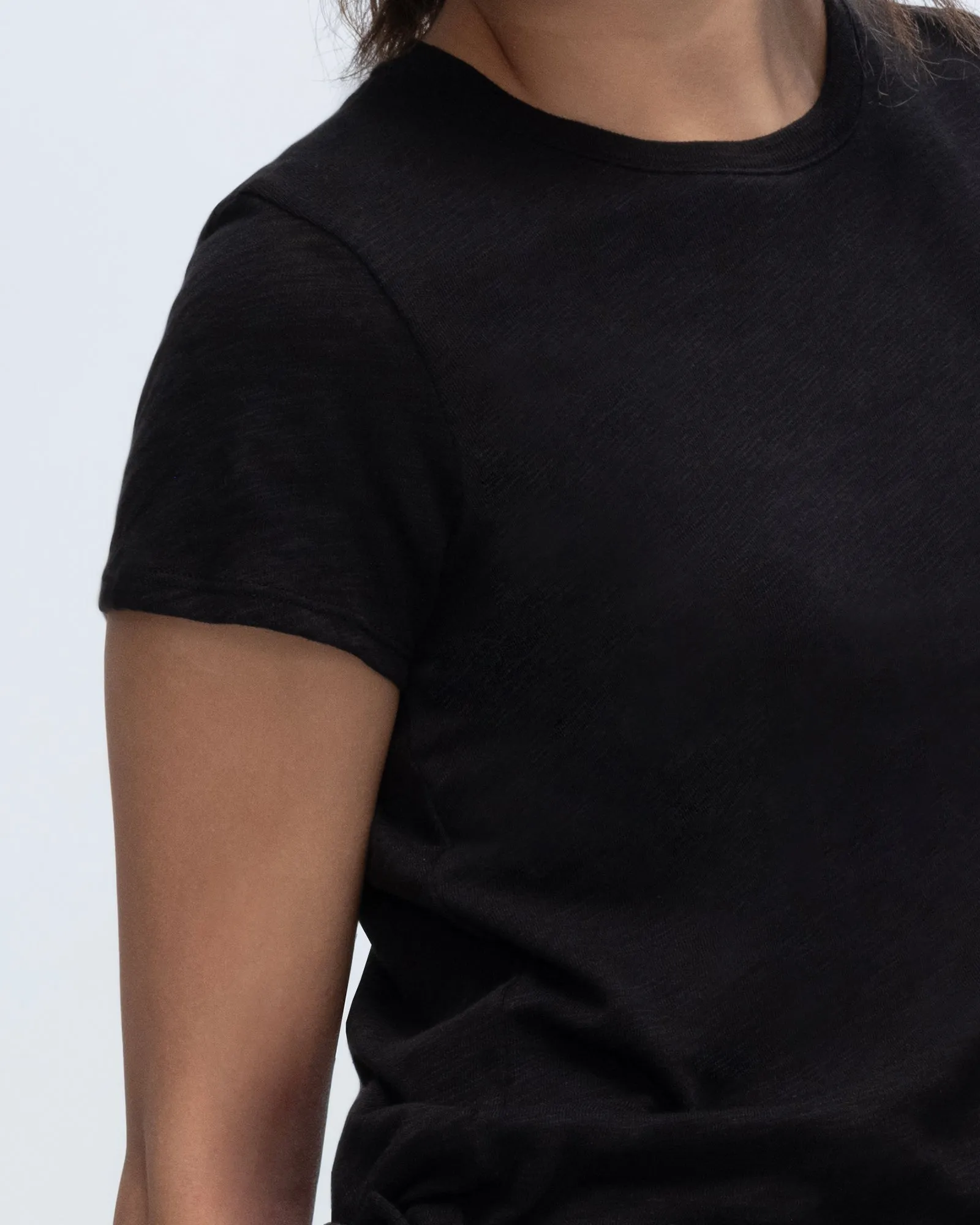 Slub Jersey Schoolboy Crew Neck Tee - Black sold by ATM product image thumbnail 5