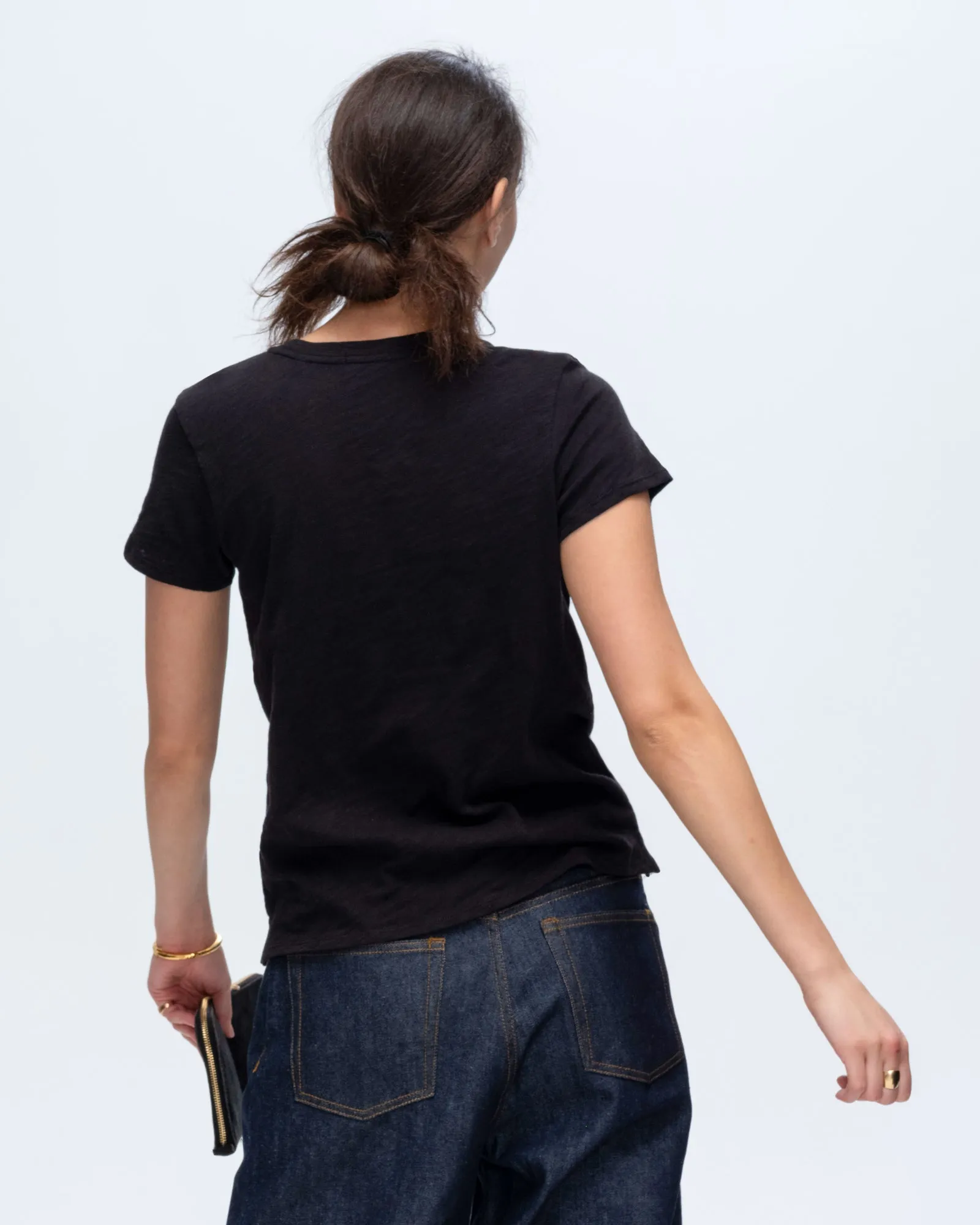 Slub Jersey Schoolboy Crew Neck Tee - Black sold by ATM product image thumbnail 3