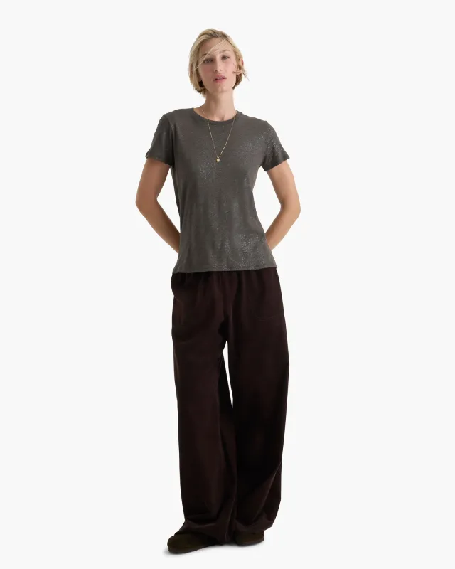 Slub Jersey Schoolboy Crew Neck Tee - Coal - Silver sold by ATM Anthony Thomas Melillo