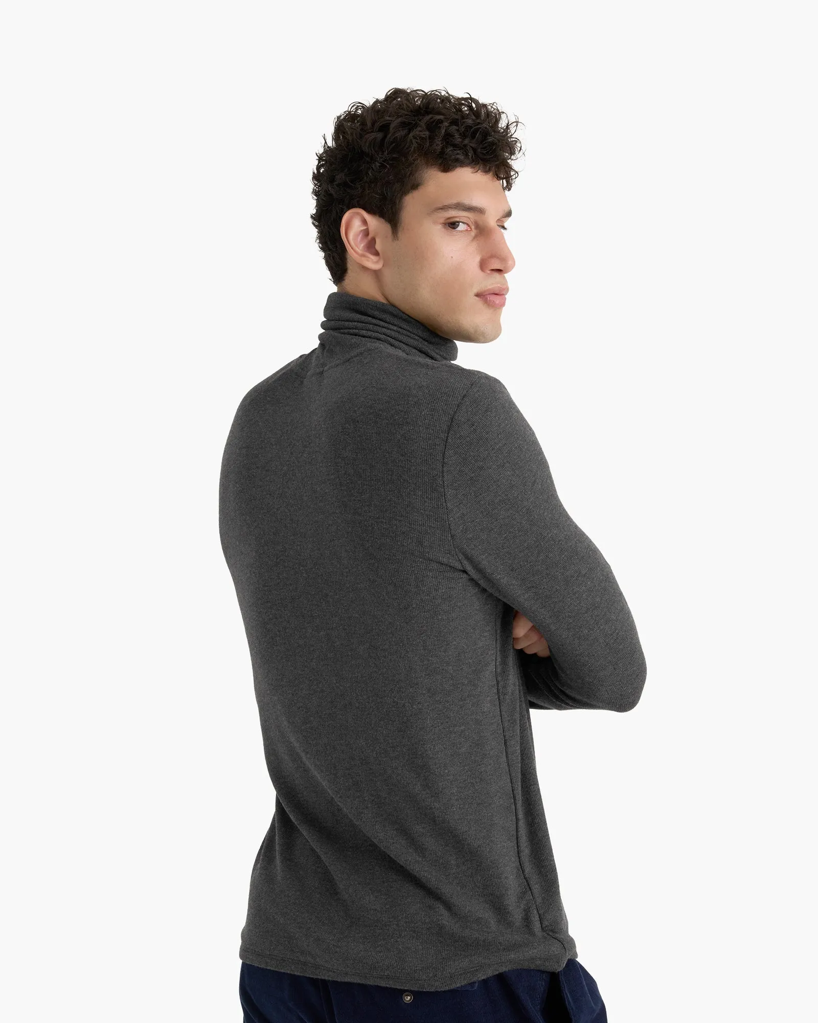 Modal Rib Turtleneck - Heather Coal sold by ATM product image thumbnail 3