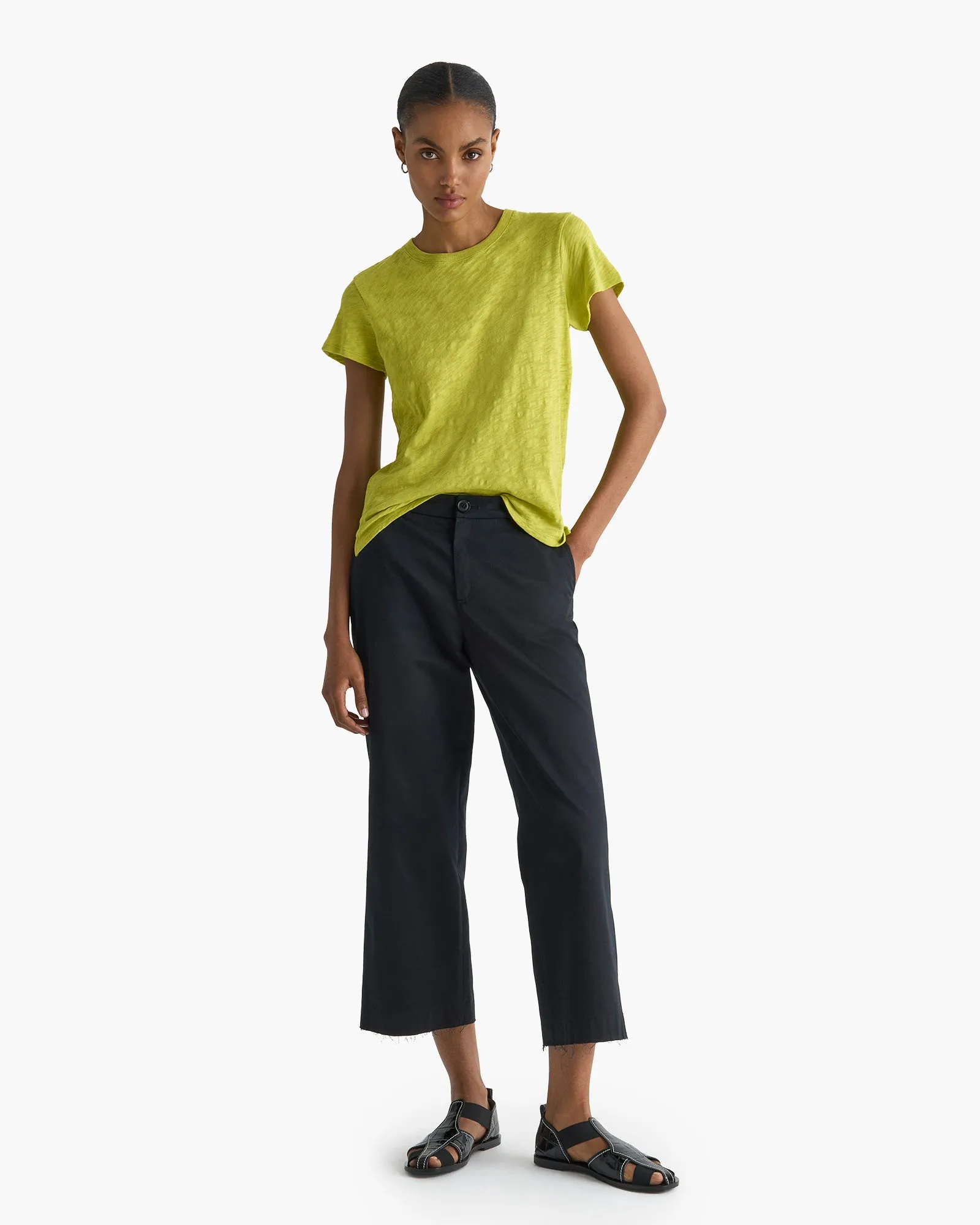 Slub Jersey Schoolboy Crew Neck Tee - Citrus Leaf sold by ATM product image thumbnail 2