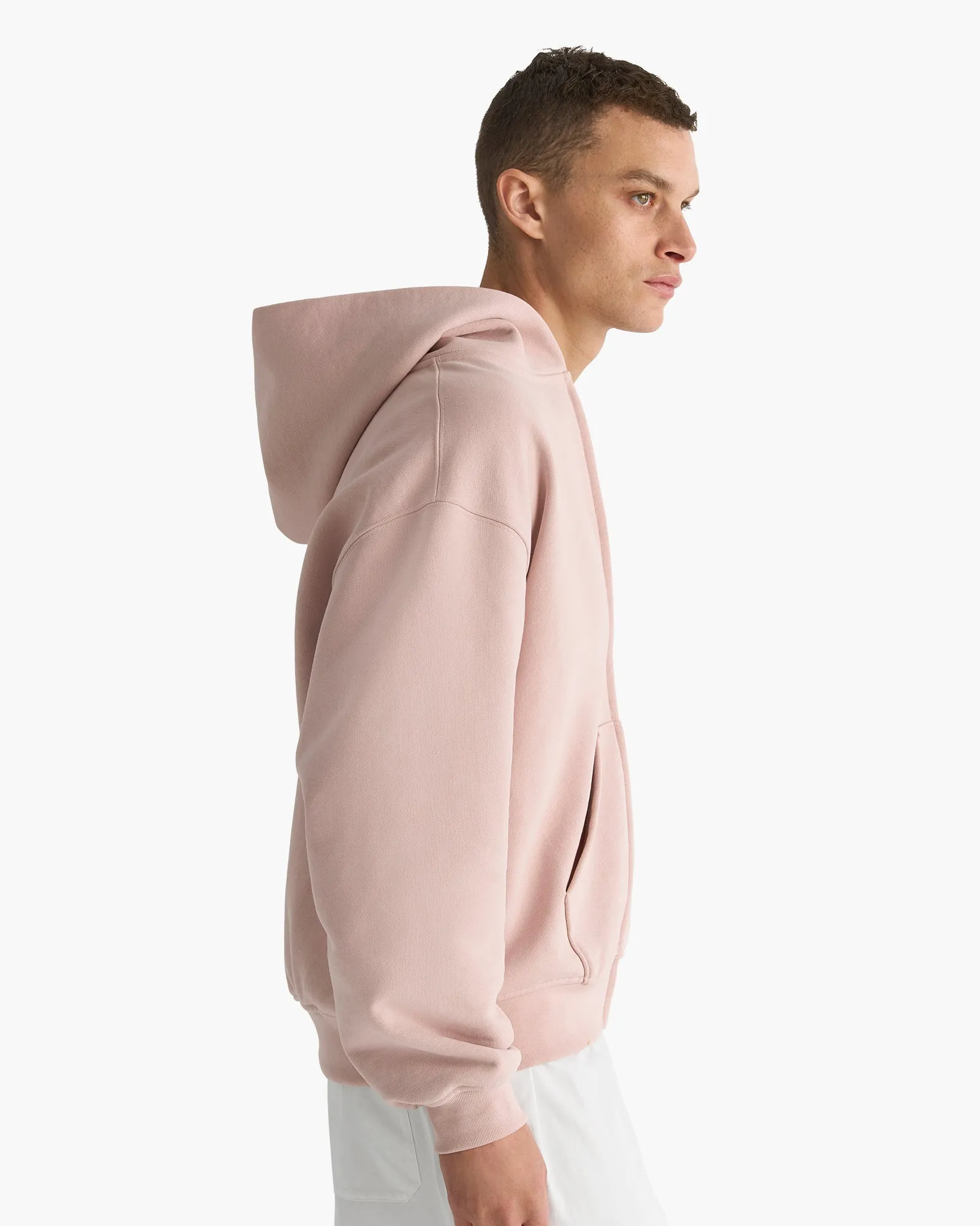Heavy French Terry Zip-Up Hoodie - Faded Rose sold by ATM product image thumbnail 5