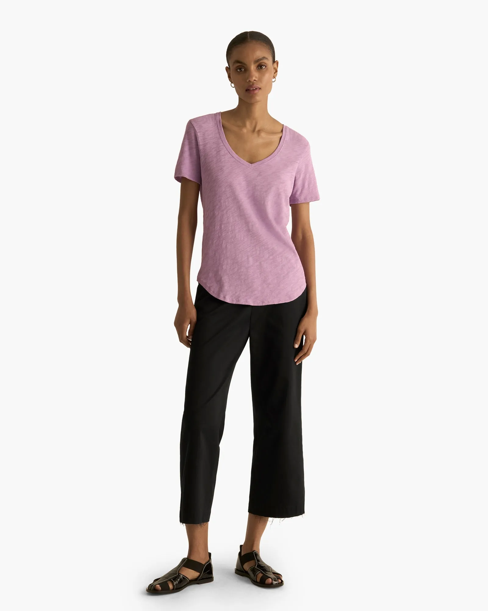 Slub Jersey Classic V-Neck Tee - Thistle sold by ATM product image thumbnail 3