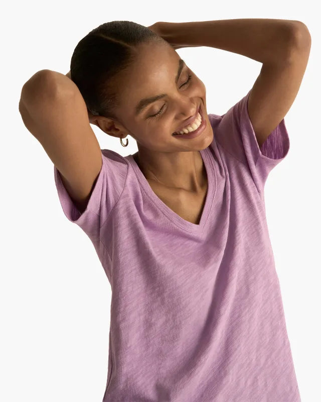 Slub Jersey Classic V-Neck Tee - Thistle sold by ATM