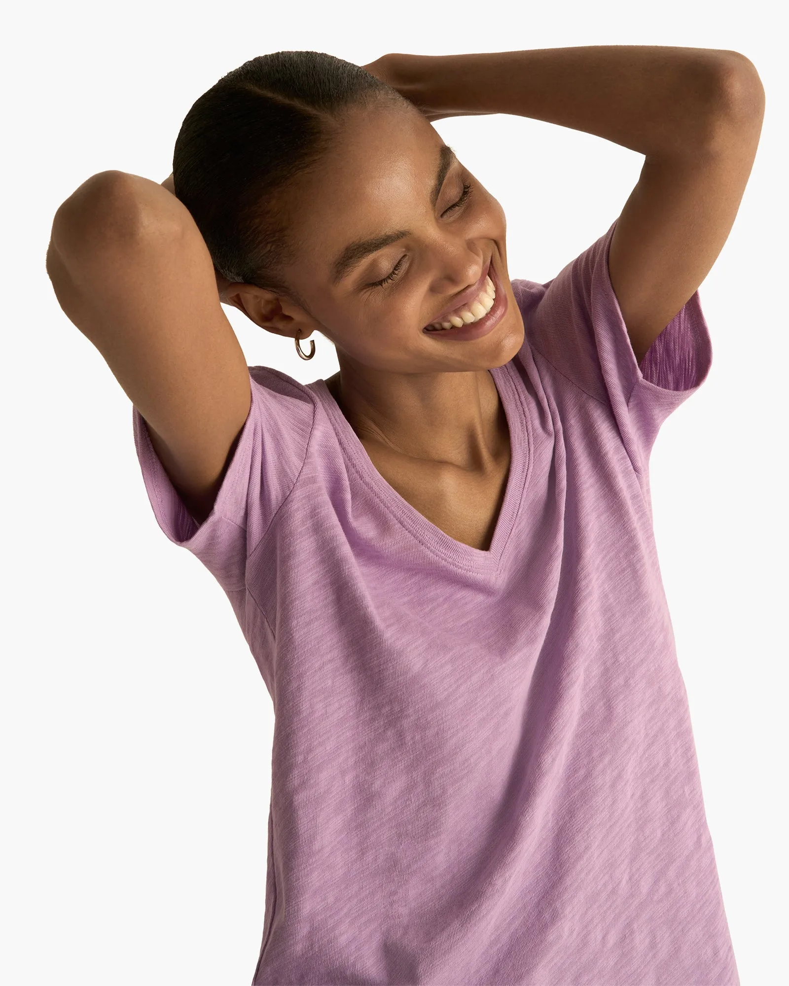 Slub Jersey Classic V-Neck Tee - Thistle sold by ATM