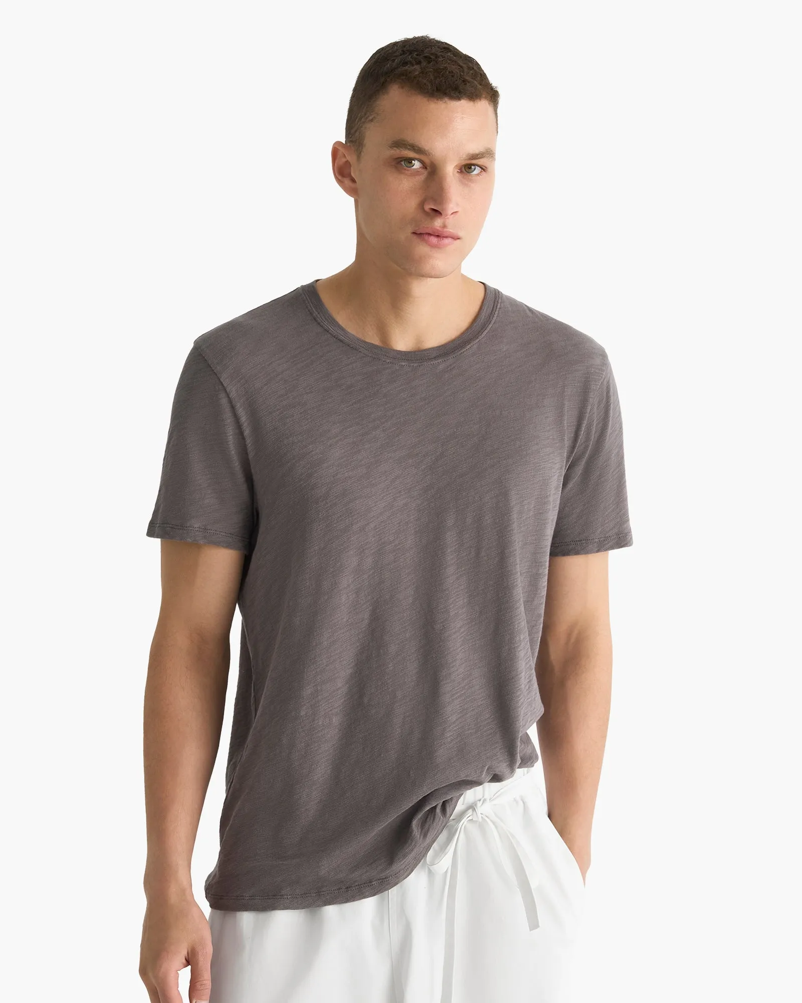 Slub Jersey Crew Neck Tee - Onyx sold by ATM Anthony Thomas Melillo