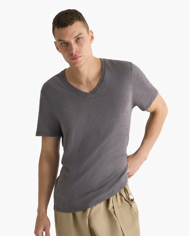 Slub Jersey Chroma Wash V-Neck Tee - Onyx sold by ATM