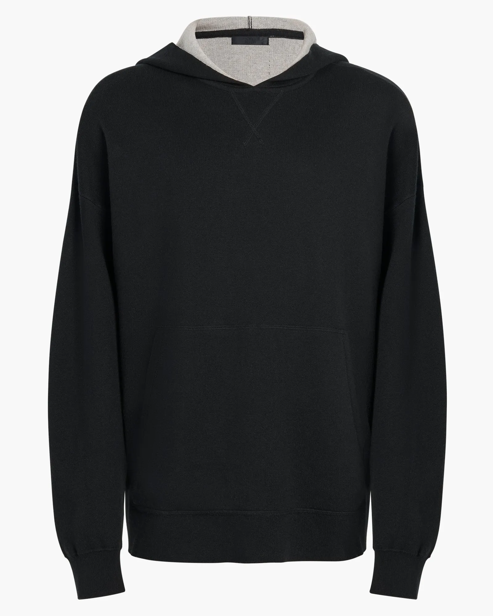 Cotton Cashmere Plaited Oversized Hoodie - Black Silver sold by ATM product image thumbnail 4